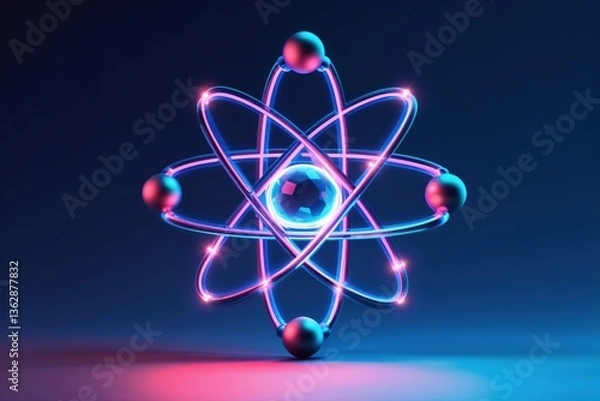 Fototapeta Stylized molecular design with vibrant colors