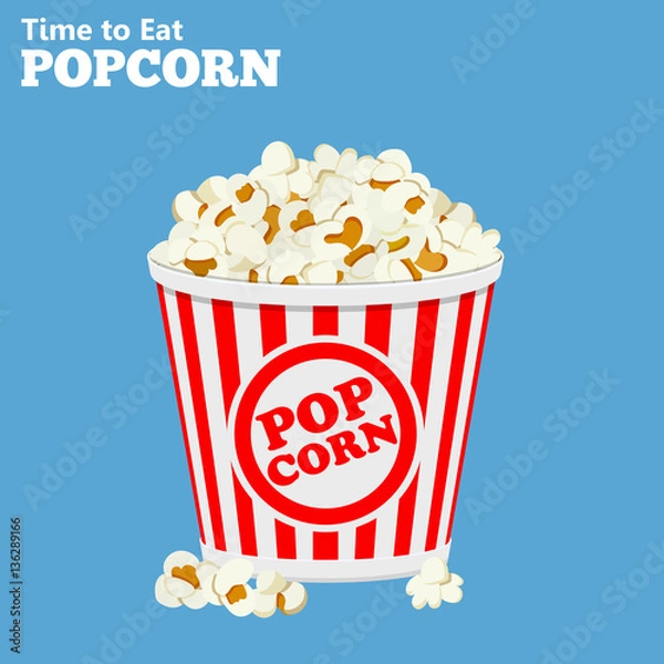Obraz papierowa torba pełna popcornu