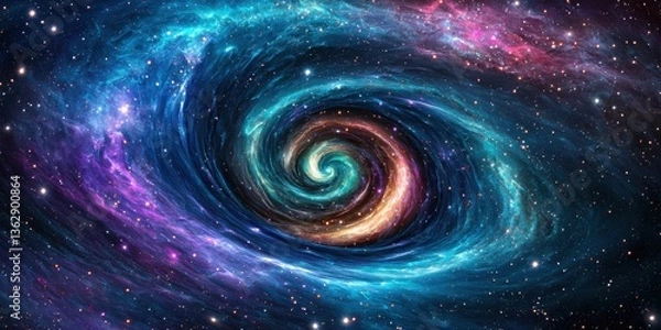 Fototapeta Galactic swirl event outer space digital art cosmic environment wide-angle view universe concept
