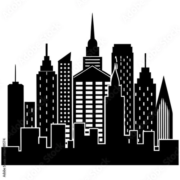 Fototapeta Skyline Silhouette Vector