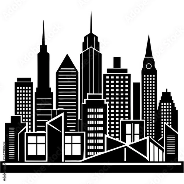 Fototapeta Skyline Silhouette Vector