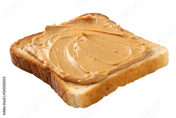 Fototapeta sliced bread with peanut butter isolated on transparent background