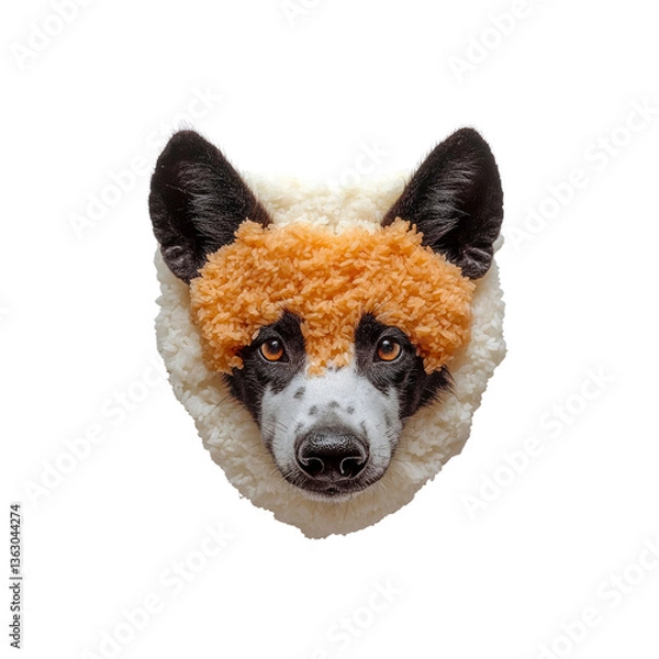 Obraz Dog with Rice and Sushi Hair - Funny Pet Portrait