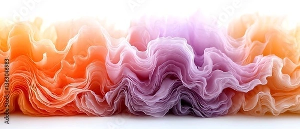 Fototapeta A vibrant abstract composition depicting waves of colorful flowing fabric