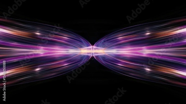 Obraz Abstract image featuring light trails radiating from a central point