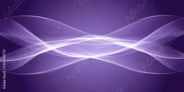 Fototapeta Abstract Purple Background with Elegant White Flowing Waves Design