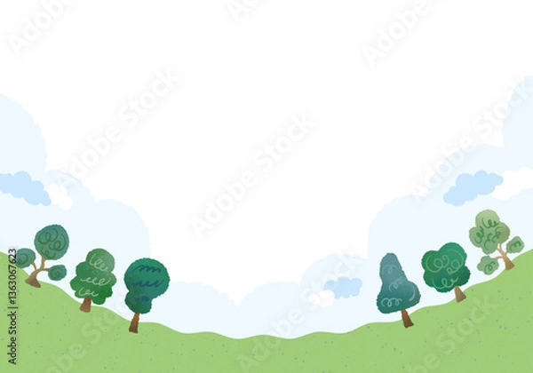 Obraz 木の風景イラスト
