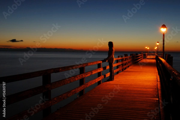 Obraz Pier at night