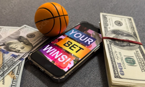 Obraz  bets gambling mobile application on phone. 