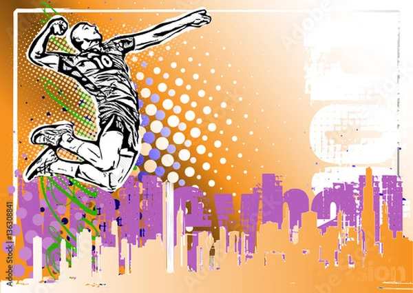 Obraz volleyball poster background