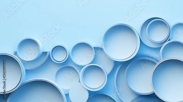 Fototapeta Abstract Blue Circle Background. (4)