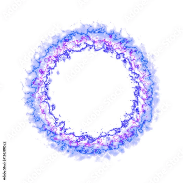 Fototapeta Abstract effect explosion electric energy shockwave ,dimensional gate, Neon glow style.