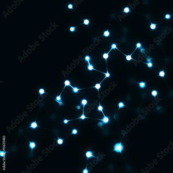 Obraz Abstract DNA, molecule structure, glowing background. Vector