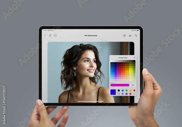 Obraz Tablet Mockup Hands Holding