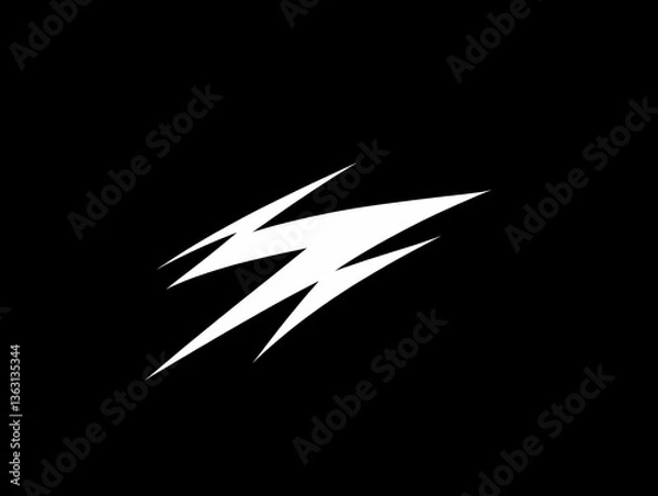 Fototapeta Comic book thunderbolt minimalist vector logo