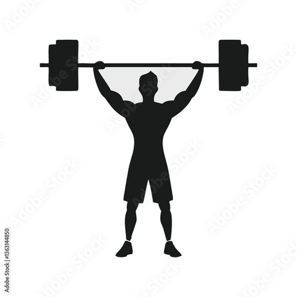 Fototapeta silhouette of man lifting weights