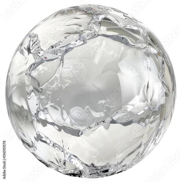Fototapeta Ice Ball Hyper realistic Highly Detailed PNG Isolated on Transparent Background