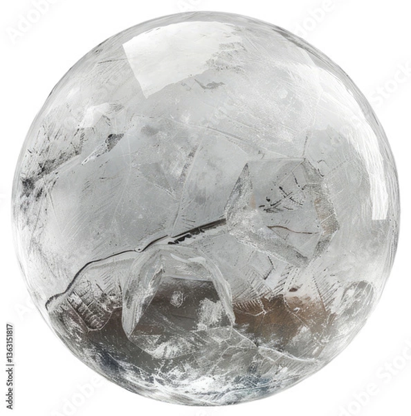 Fototapeta Ice Ball Hyper realistic Highly Detailed PNG Isolated on Transparent Background