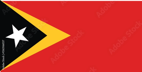 Fototapeta East Timor Flag Vector Clipart Illustration - High-Quality Graphic Design of Timor-Leste National Flag with Vivid Colors and Sharp Details for Commercial Use, Logos, and Designs