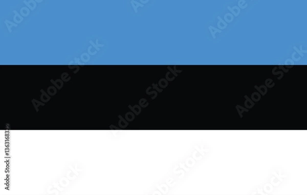 Fototapeta High-Quality Estonia Flag Vector Clipart Illustration - Digital Artwork of the National Flag in Crisp Colors for Graphic Design and Printing