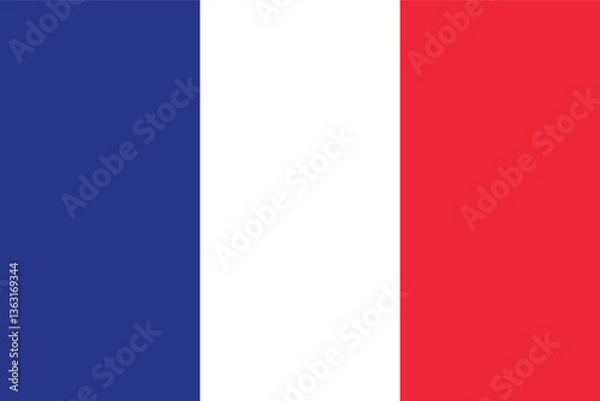 Fototapeta France Flag Vector Clipart Illustration - High-Quality Graphic of the French National Flag, French Tricolor Design, Elegant and Detailed Vector Art for Creative Projects, Websites, and Print Designs