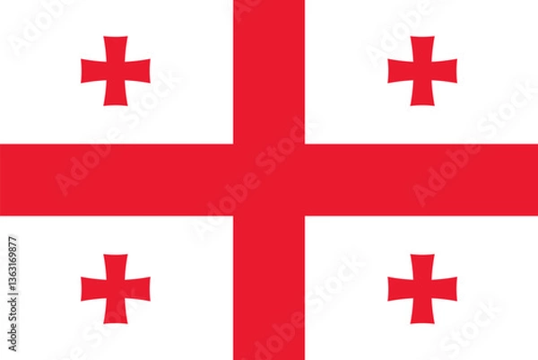 Fototapeta Georgia EU Flag Vector Clipart Illustration - High-Quality Digital Design of Georgia Flag with EU Elements, Perfect for Creative Projects