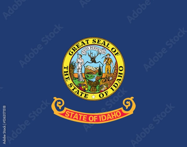 Fototapeta Idaho State Flag Vector Clipart - High-Quality Digital Illustration of the Idaho Flag Design, Editable and Scalable for Print, Web, and Graphic Use