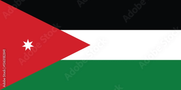 Fototapeta Jordan Flag Vector Clipart Illustration - High-Quality Design of the National Flag of Jordan, Perfect for Graphic Design, Printing, and Digital Projects