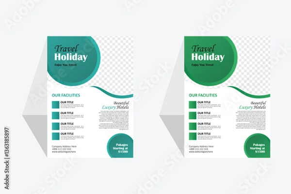 Obraz Travel flyer templet design vector file for enjoy your holyday	

