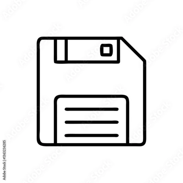 Fototapeta Floppy disk icon save symbol on a transparent background  