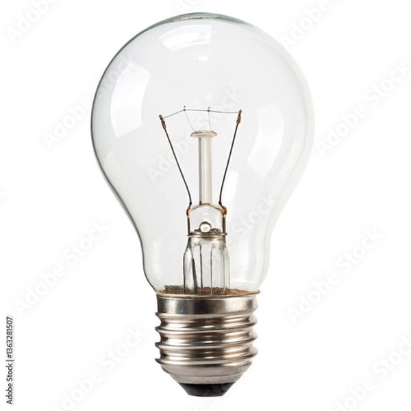 Obraz A light bulb isolated on transparent background  
