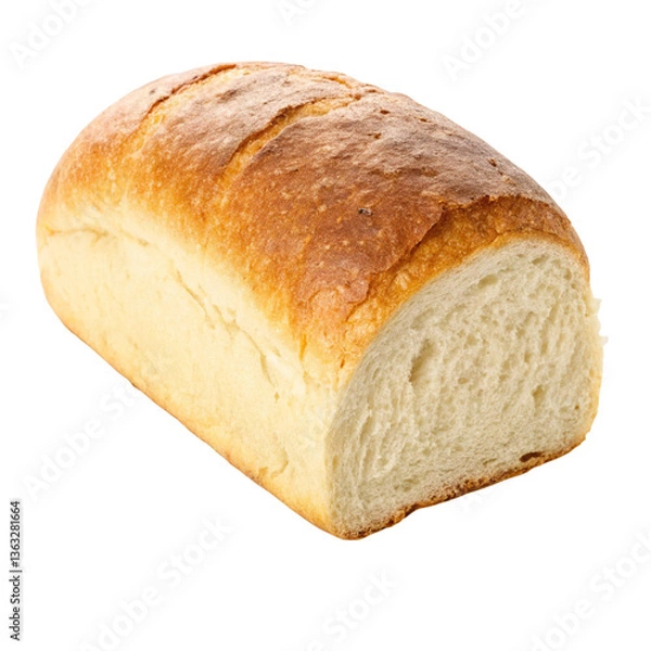 Obraz A piece of bread isolated on transparent background  
