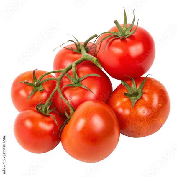 Obraz A bunch of tomatoes isolated on transparent background  
