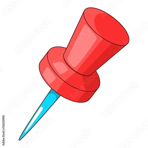 Obraz Pin icon, cartoon style