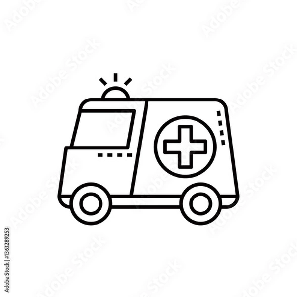 Obraz Ambulance Emergency Icon Line Vector