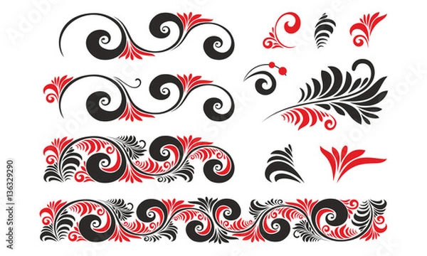 Obraz Русский традиционный орнамент Хохлома