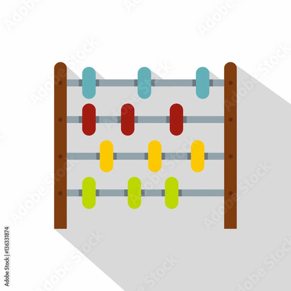 Fototapeta Children abacus icon, flat style
