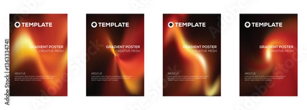 Fototapeta Gradient Poster Templates Creative Mesh Design Backgrounds