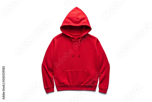 Fototapeta a red hoodie on a white background cutout and isolated on transparent background 