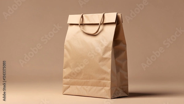 Fototapeta Stylish Paper Bag Mockup Isolated on Background for Creative Branding