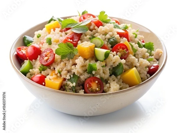 Fototapeta quinoa salad rice with vegetables