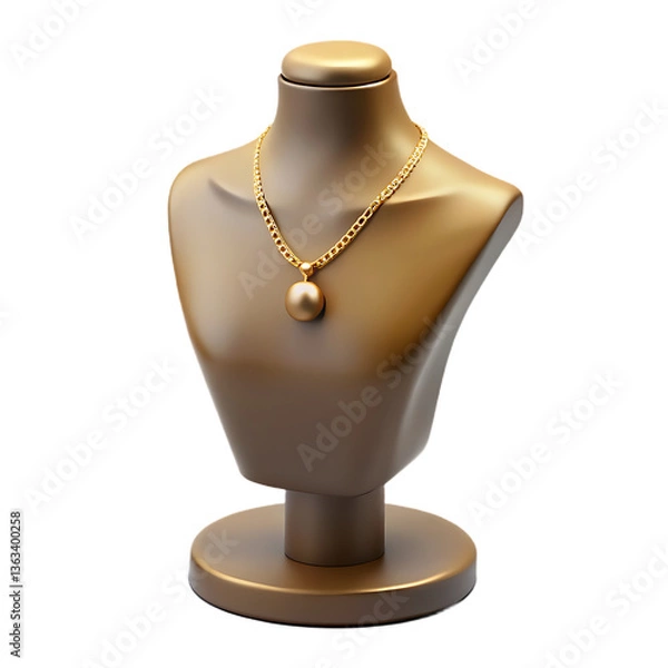 Fototapeta "Elegant Gold Layered Necklaces on Black Display Busts – Luxury Jewelry Photography with Minimalist Design, Studio Lighting, and High-End Fashion."