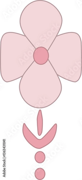 Obraz Pink Flower with Baroque Motifs