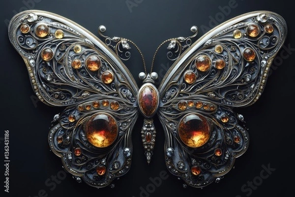 Obraz Detailed butterfly jewelry featuring vibrant stones and elegant craftsmanship