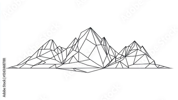 Fototapeta Abstract Polygonal Mountain Range