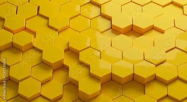 Fototapeta Abstract Yellow Hexagon Pattern Background