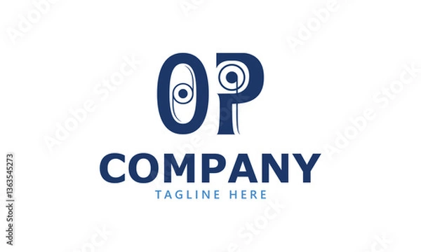 Fototapeta OP O op initial logo | initial based abstract modern minimal creative logo, vector template image. luxury logotype logo, real estate homie logo. typography logo. initials logo