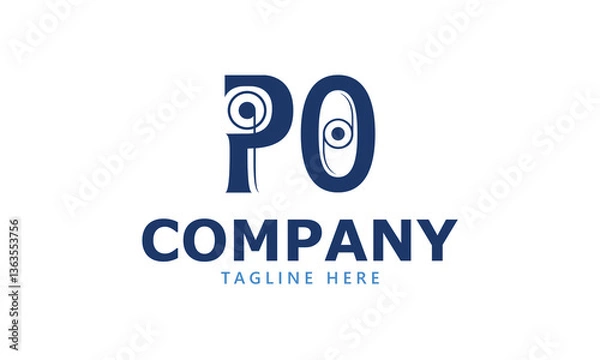 Fototapeta PO P po initial logo | initial based abstract modern minimal creative logo, vector template image. luxury logotype logo, real estate homie logo. typography logo. initials logo