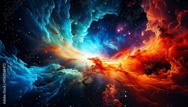 Fototapeta Hyperrealistic Space Nebula Explosion