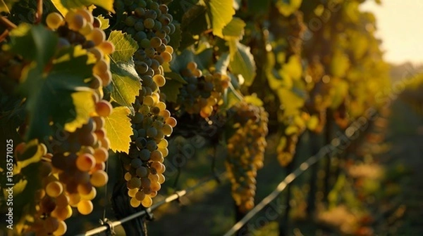 Fototapeta A photo of grape vineyards